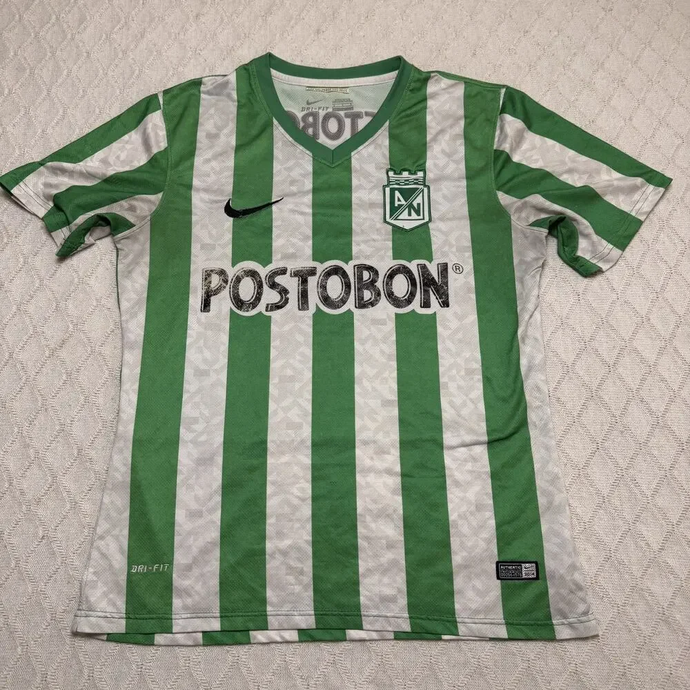 Nike Postobon Colombia Dri-Fit Atletico Nacional 2014/2015 Soccer Home Jersey L